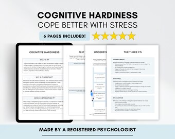 Hojas de trabajo para desarrollar la resiliencia cognitiva y gestionar el estrés, la ansiedad y la fortaleza cognitiva (descarga digital en PDF)