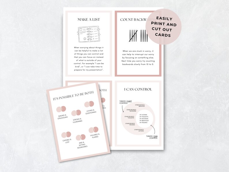 Anxiety Coping Skills Cards