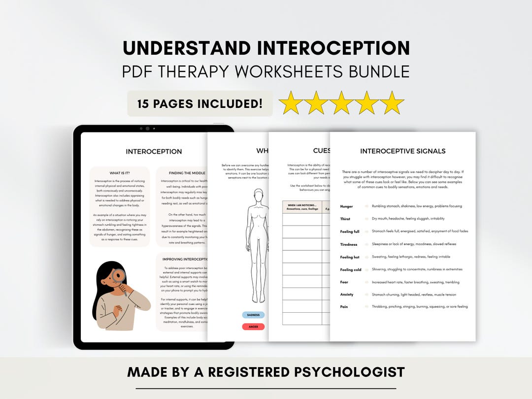 Interoception Improvement Worksheet.pdf Interoception Therapy Worksheets With Grounding & Emotional Regulation ...