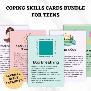 Teen Anxiety Coping Skills Cards