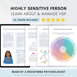 HSP Worksheet Bundle: Sensory & Emotional Regulation, Energy Mapping (PDF Digital Download)