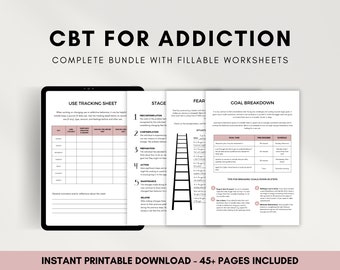 Addiction Worksheets, CBT Tools, Sobriety Planner, Relapse Prevention Plan, Substance Use Counselor, Addiction Recovery for Adults