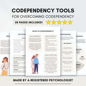 Codependency Therapy Worksheets with Boundary Setting & People Pleasing (PDF Digital Download)