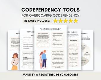 Codependency Therapy Worksheets with Boundary Setting & People Pleasing (PDF Digital Download)