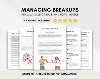 Couples Therapy Worksheets with Relationship Breakup & Grief Support (PDF Digital Download)
