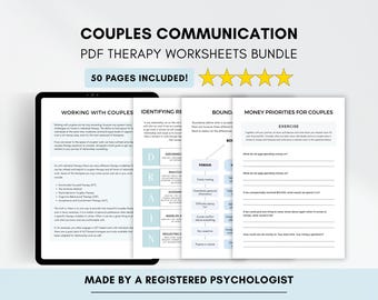 Couples Communication Therapy Worksheets for Building Healthy Relationships (PDF Digital Download)