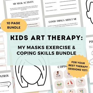 Kunsttherapie-Aktivitäten für Kinder | Bewältigungsfähigkeiten Arbeitsblatt | Bewältigungsfähigkeiten für Kinder | Kunsttherapie-Set | Kindertherapie Arbeitsblätter