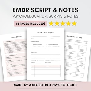 EMDR Script & Notes Bundle for Therapist Client Intake (PDF Digital Download)