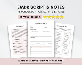 EMDR Script & Notes Bundle for Therapist Client Intake (PDF Digital Download)