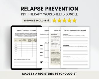 Relapse Prevention Plan: Addiction Recovery Worksheets (Printable/Fillable)