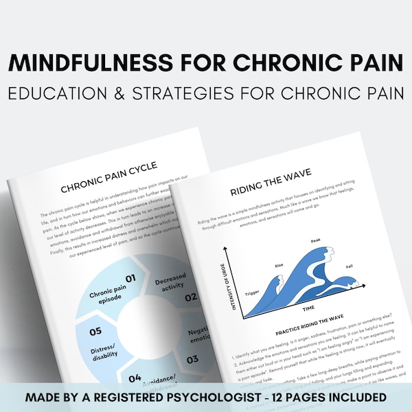 Mindfulness for Chronic Pain Worksheets, Exercises and Activities for Managing Chronic Pain Triggers, Pain Tracker and Coping Skills Tool