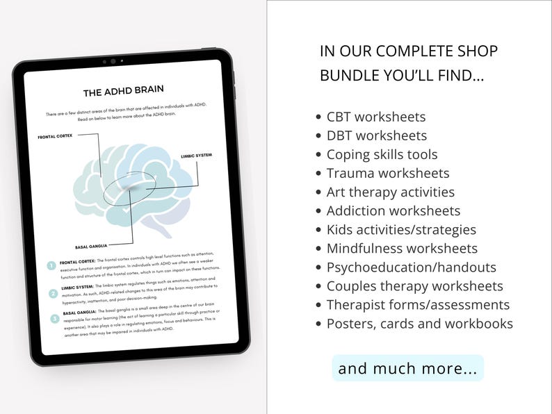Mental Health Worksheets Whole Shop Bundle