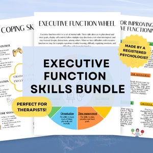 Coping Skills Worksheets & Executive Functioning Bundle for Adults and Teens | Coping Skills Cards | Coping Strategies