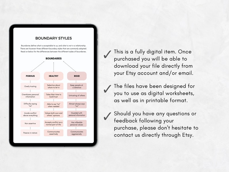 Boundary Setting Worksheets Bundle