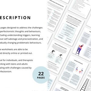 Perfectionism Worksheet Bundle