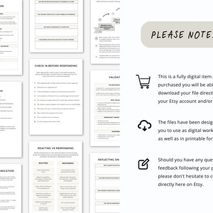 Reacting vs Responding Worksheets for Couples Therapy and Marriage Counseling
