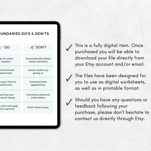 Boundaries Worksheet Bundle for Healthy Boundary Setting