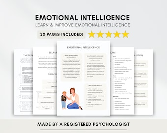 Emotional Intelligence Worksheets Therapy Resource with Coping Skills (PDF Digital Download)