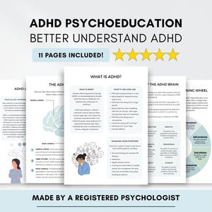 ADHD Psychoeducation Worksheets: Executive Function Bundle (Digital Download)