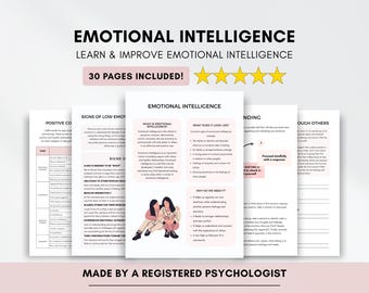 Emotional Intelligence Worksheets for Sitting with Emotions (PDF Digital Download)