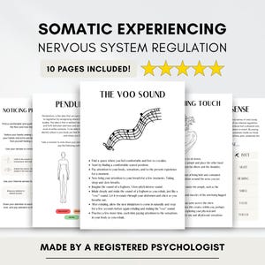 Fichas de trabajo de Experiencia Somática: Regulación del Sistema Nervioso (PDF imprimible y rellenable)