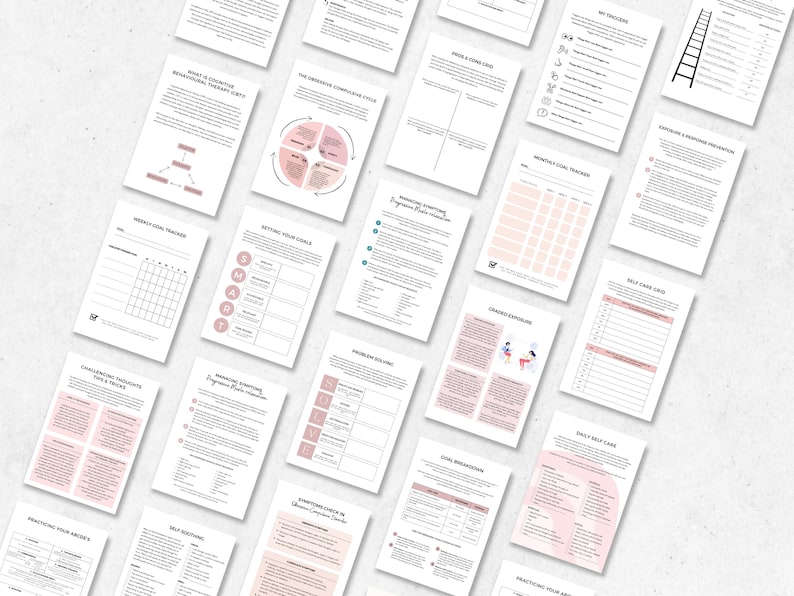 CBT for OCD Therapy Worksheets Bundle