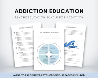 Addiction Education for Overcoming Addiction and Recovery, Motivational Interviewing Sobriety Worksheets and Substance Use for Adults