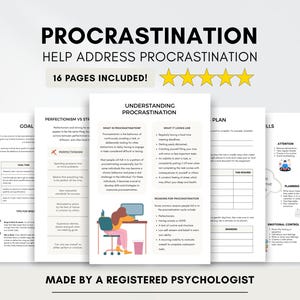 Arkusze ćwiczeń CBT: Pokonywanie prokrastynacji, narzędzie dla terapeuty (do druku i wypełnienia)