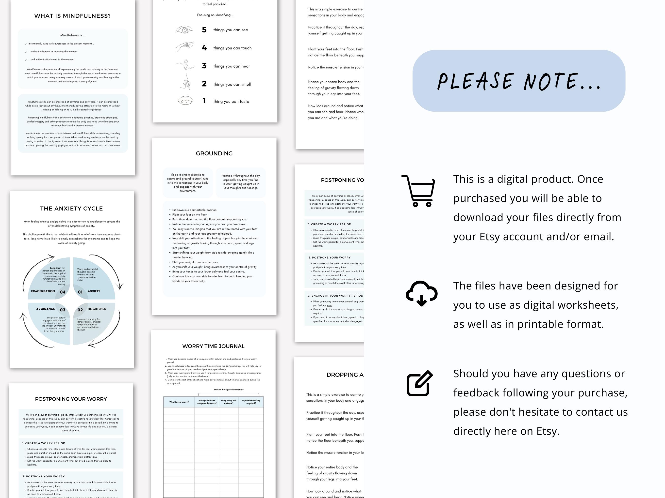 Designated Worry Time.pdf Worry Time Therapy Worksheets: Anxiety & Mindfulness (PDF Counseling ...