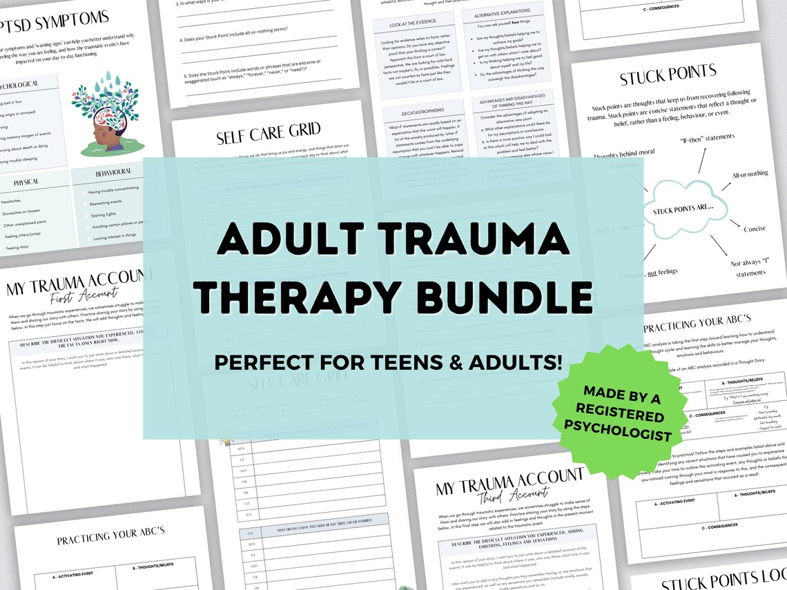 PTSD Trauma Therapy Worksheets PTSD Workbook for Adults Ptsd Coping