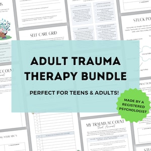PTSD Trauma Therapy Worksheets | PTSD Workbook for Adults | Ptsd Coping Skills | Trauma Focused CBT Worksheets Bundle | Therapy Resources