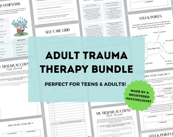 PTSD Trauma Therapy Worksheets | PTSD Workbook for Adults | Ptsd Coping Skills | Trauma Focused CBT Worksheets Bundle | Therapy Resources