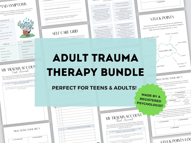PTSD Trauma Therapy Worksheets PTSD Workbook for Adults Ptsd Coping