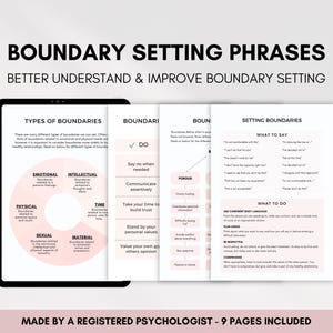 Boundary Setting Therapy Phrases for Setting Healthy Boundaries & Assertive Communication, Healthy Relationships, Reacting vs Responding