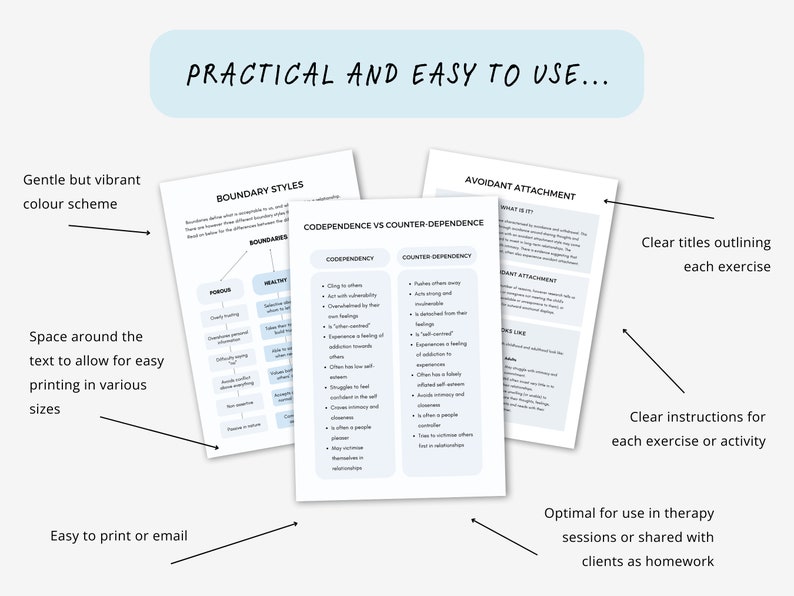 Avoidant Attachment Workbook for Managing Counter Dependency
