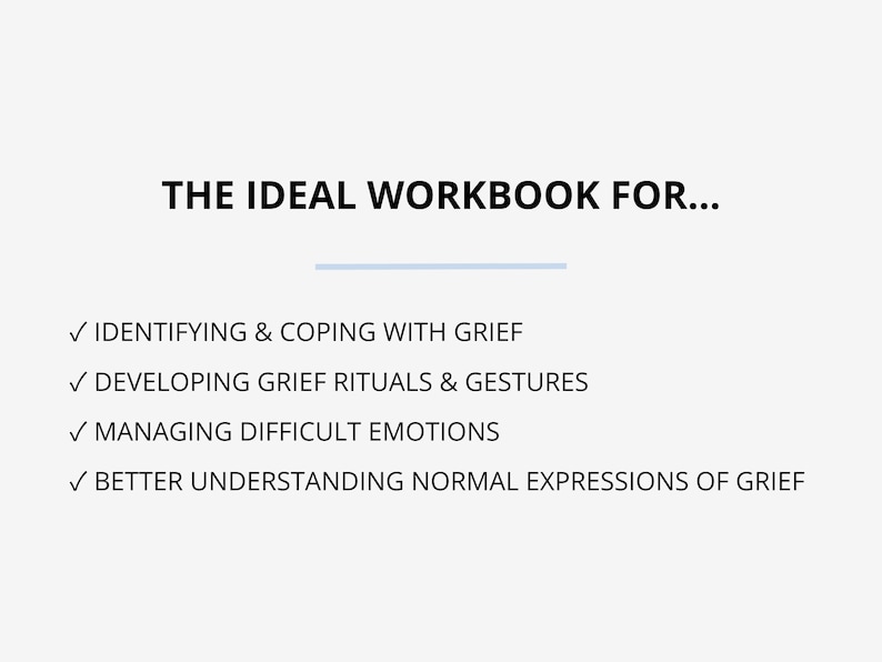 Grief Workbook for Adults, Grief Exercises for Managing Grief and Loss ...