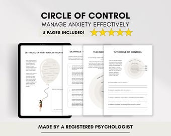 Circle of Control-werkbladen: therapie voor angst en stress (digitale pdf-download)