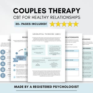 Relationship Coaching CBT Worksheets for Effective Communication and Reacting vs Responding