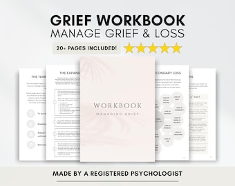 Grief Workbook for Adults: Managing Loss & Emotions (PDF Digital Download)