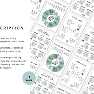 Executive Functioning Wheel & Coping Skills Worksheets