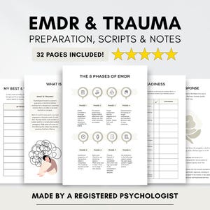 EMDR Worksheets Bundle: Trauma Therapy Resources for Therapists (Digital Download)