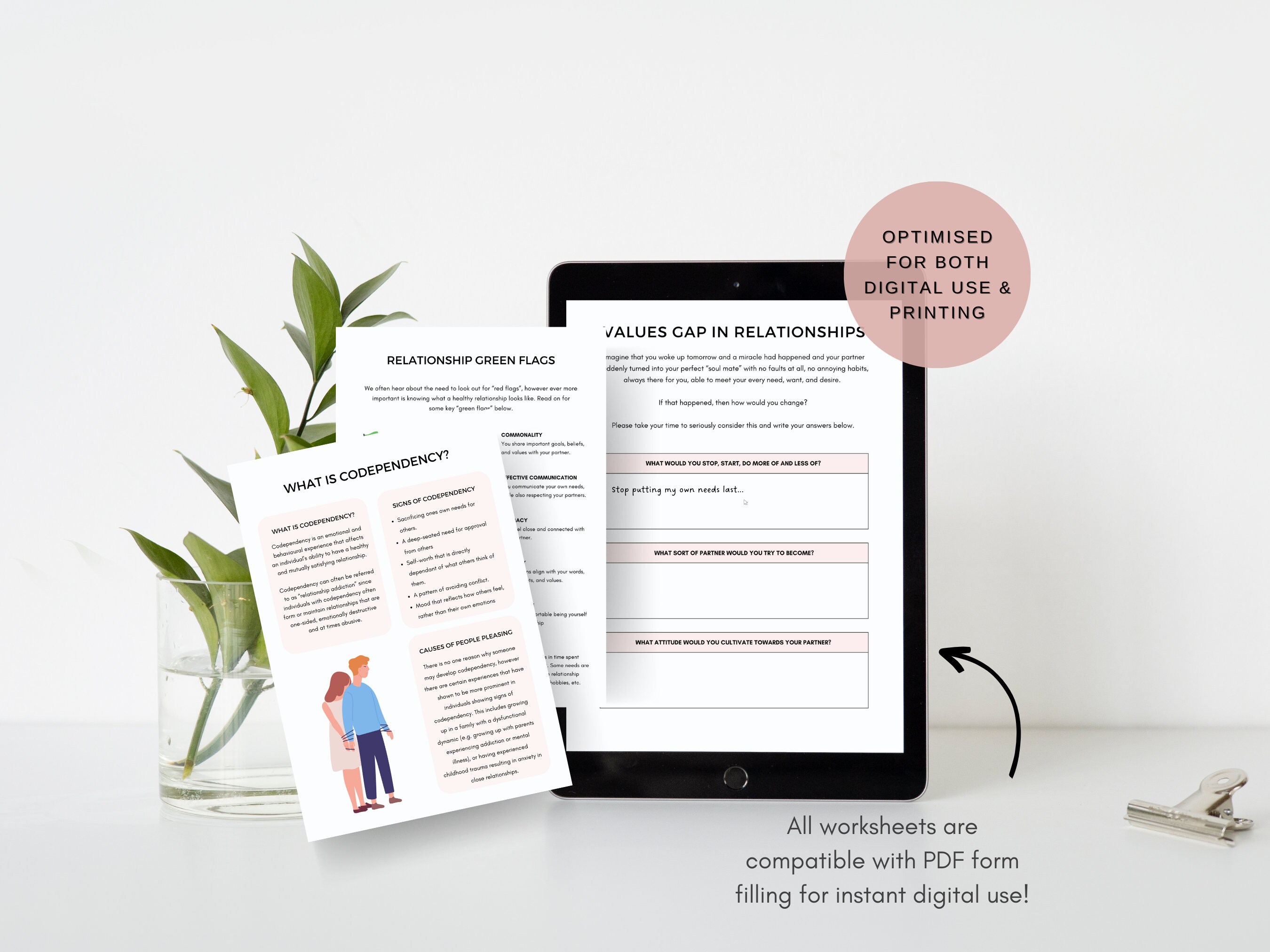 Codependency Worksheets Bundle With Boundary Setting Therapist Resource ...