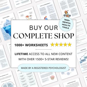 Mental Health Worksheets Whole Shop Bundle
