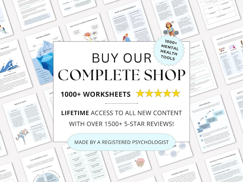 Mental Health Worksheets Whole Shop Bundle