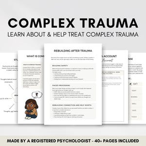 Complex Trauma Worksheets for Adults Managing Trauma and Rebuilding After Trauma with Stress Cycle, Stress Response & Fight, Flight, Freeze