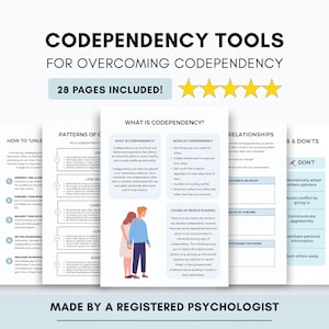Codependency Worksheets Bundle: Self-Esteem & Boundary Setting (Printable/Fillable)