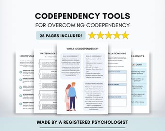 Codependency Worksheets Bundle: Self-Esteem & Boundary Setting (Printable/Fillable)