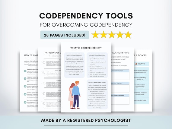 Codependency Worksheets Bundle: Self-Esteem & Boundary Setting (Printable/Fillable)