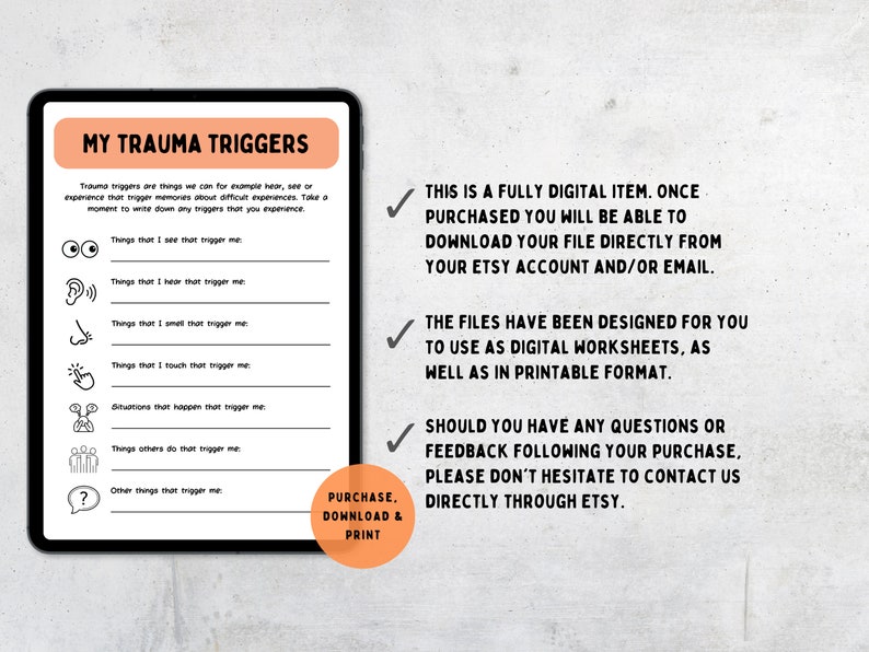 Kids Trauma & PTSD Worksheets Bundle With Coping Skills and Breathing ...
