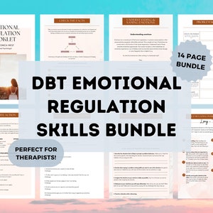 DBT Worksheets Bundle | DBT Emotional Regulation for Adults | DBT Workbook for Teens | Dbt Skills Workbook | Therapy Tools